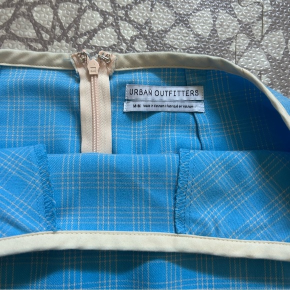 Urban Outifitters UO Picnic Dolphin Hem Mini Skirt Blue White Multi - Picture 6 of 10